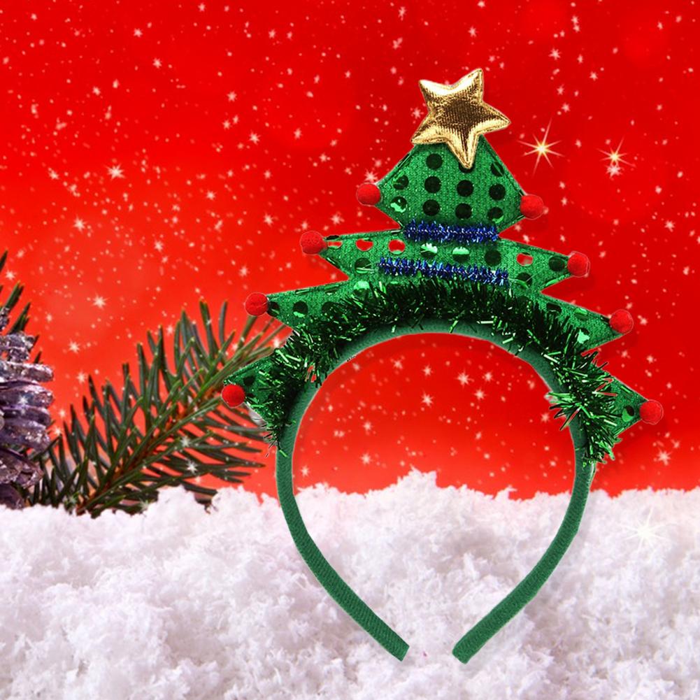 Christmas Headband Lightweight Christmas Hairband Bright Color Performance Props  Exquisite Christmas Tree Hair Hoop Costume