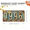 High Definition Metal Tin Sign Vintage Year Number License Plate Style Rustic Retro Wall Art Decor for Home Bar Garage