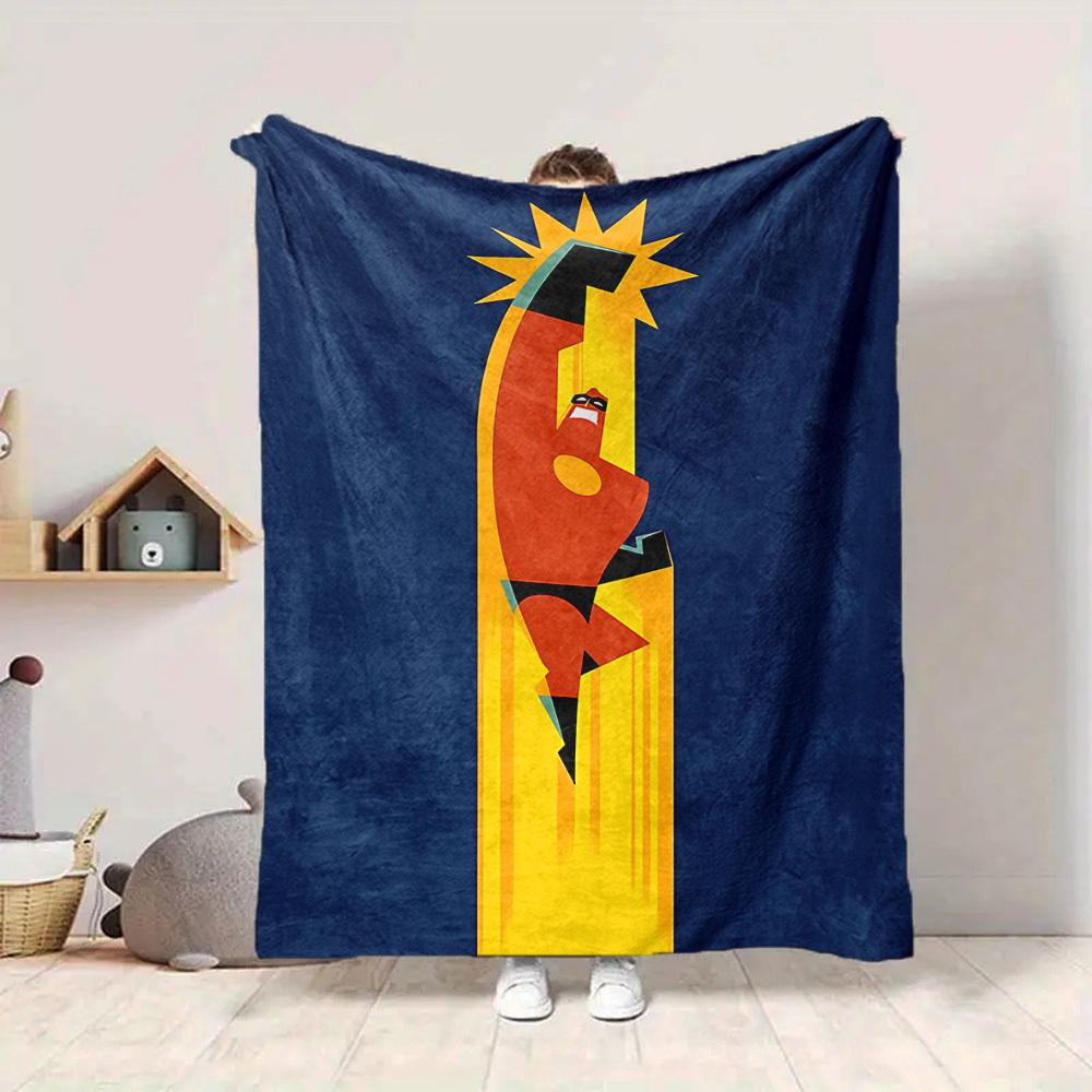 1pc Superhero Flight Flannel Throw Blanket Lightweight Soft Warm All Season Blanket for Sofa, Bed, Travel,L1028153