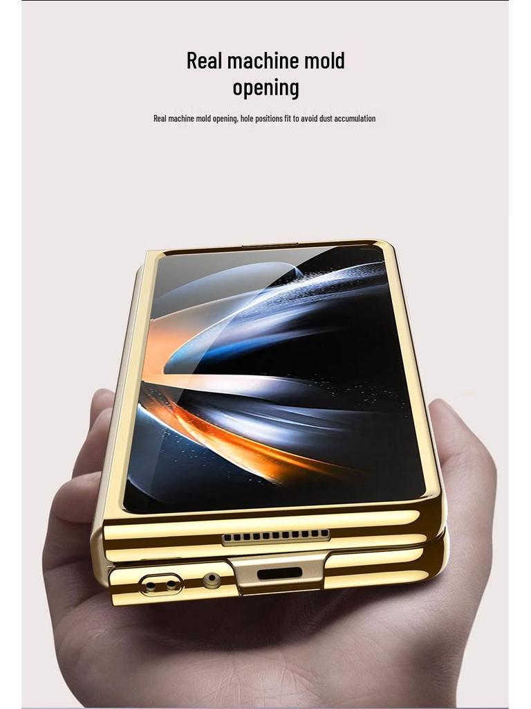 Samsung Fold4 Electroplated Phantom Transparent PC Hard Shell Case - Solid Color, Foldable Protection
