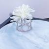 Zircon Moonstone Open Ring Irregular Love Snowflake Niche Light Luxury High-End Personality Ring