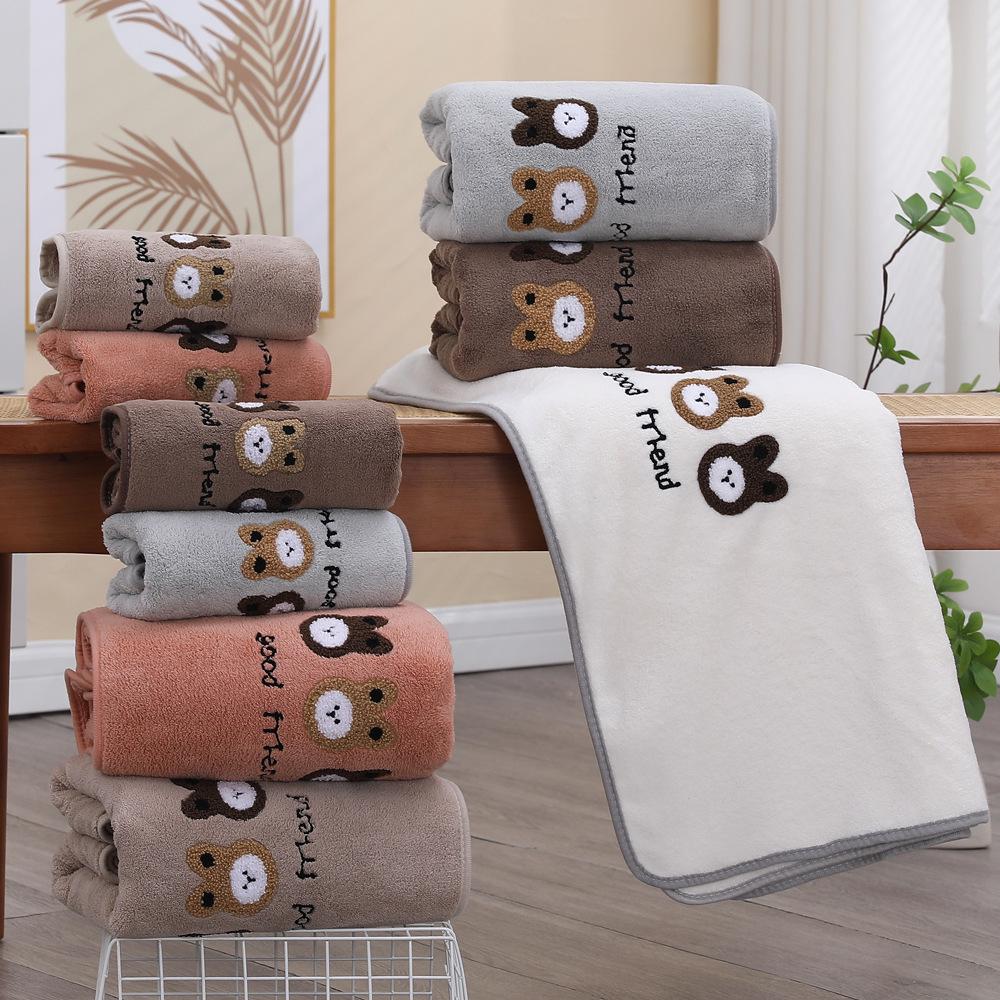 Absorbent Coral Fleece Bath and Face Towel Set - Thickened & Individually Packaged for Adults