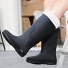 Women's Fashionable Non-Slip High-Top Rain Boots with Fleece Lining for Warmth