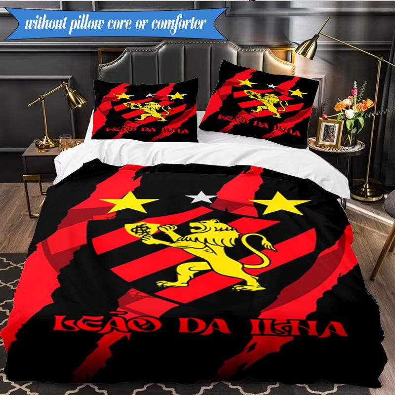 Football Club Emblem lion 3pcs K-pop music group Bedding set,Ideal for Bedroom, Dormitory,Including Duvet Cover And 2pcs Pillowcases,Fan gifts