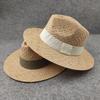 French Panama Straw Hat Large Brim Casual Simple Raffia Men's Hat Summer Sunshade Seaside Sunscreen Women
