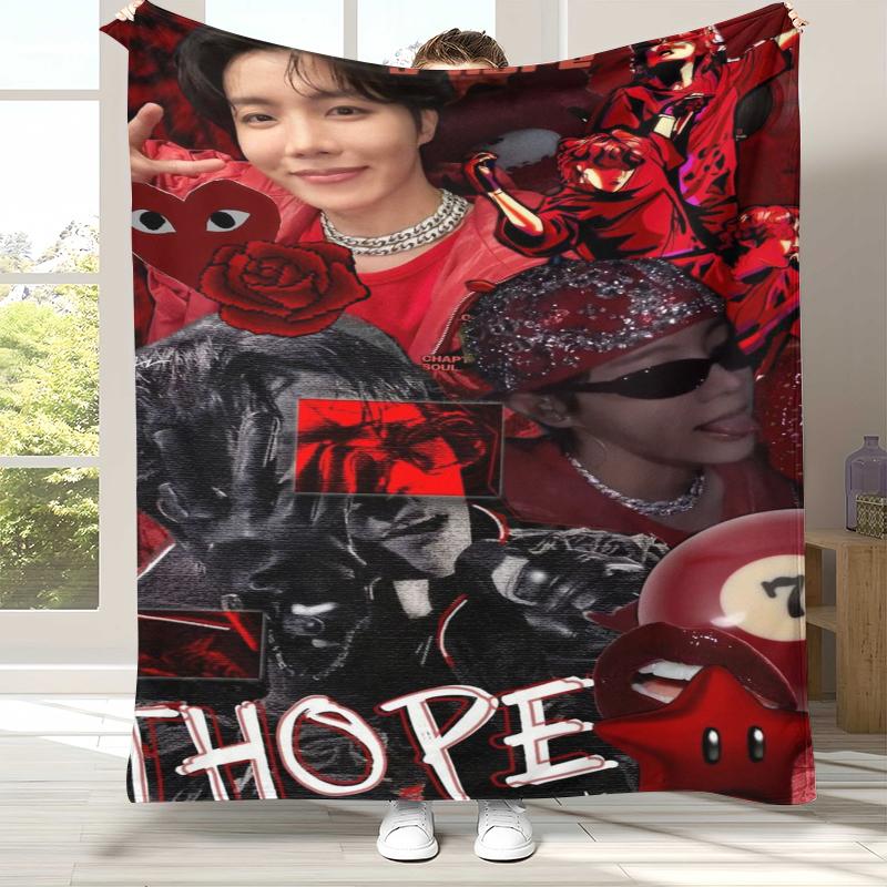Jung Hoseok J Hope Kpop B-BTS Flannel Blanket,Ultra Soft Warm Plush Throw for Home Bedroom Bed Sofa Cover Office Camping gift