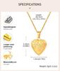 Personalized Photo Heart Pendants Necklace for Women, Vintage Flower Openable Frame Engraved Picture Locket Necklace