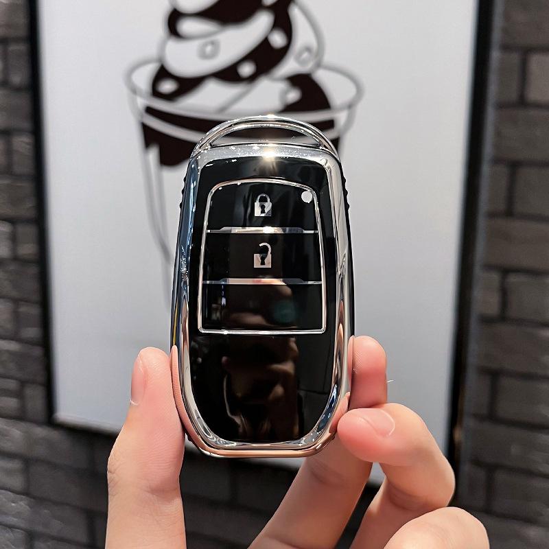

Toyota Key Cover for Crown, Highlander, Corolla, Prado, and Camry - Key Bag Shell with Buckle.