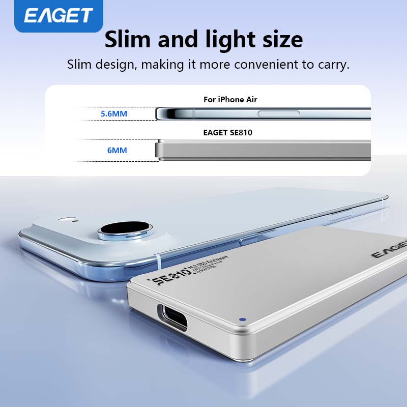 EAGET Ultra-thin SSD NVMe M.2 Adapter, USB 3.2 Gen 2 (10 Gbps) To NVMe PCI-E, Supports 2230/2242 Form Factor SSDs (No SSD Included)