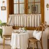 1Pc Green Short Sheer Curtain for Living Room and Bedroom Decoration, Personalized Home Decorative Rod-Pole Sheer Curtain