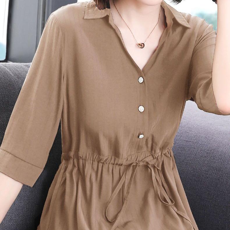 Chiffon Shirt Women's Summer Short Sleeved Fashionable Loose Top Spring and Autumn Long Sleeved Shirt Solid Color T-shirt