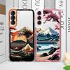 Retro Japoński Pejzaż Fale Etui na Telefon dla Samsung Galaxy S22 S23 S20 FE S24 S25 Ultra S21 Plus Estetyczny Krajobraz Miękki Pokrowiec