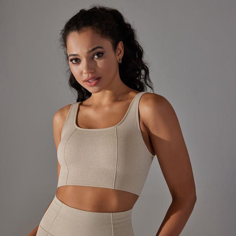 Fashion Seamless Tight High Strength Bubble Wrap Sports Bra for Women Push up Beauty Back Yoga Underwear Running Workout Vest