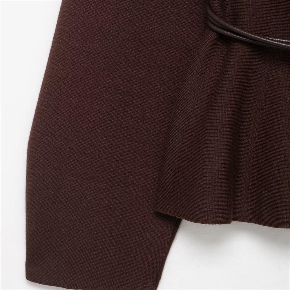 Autumn Women's Slimming V-Neck Knitted Cardigan with Belt