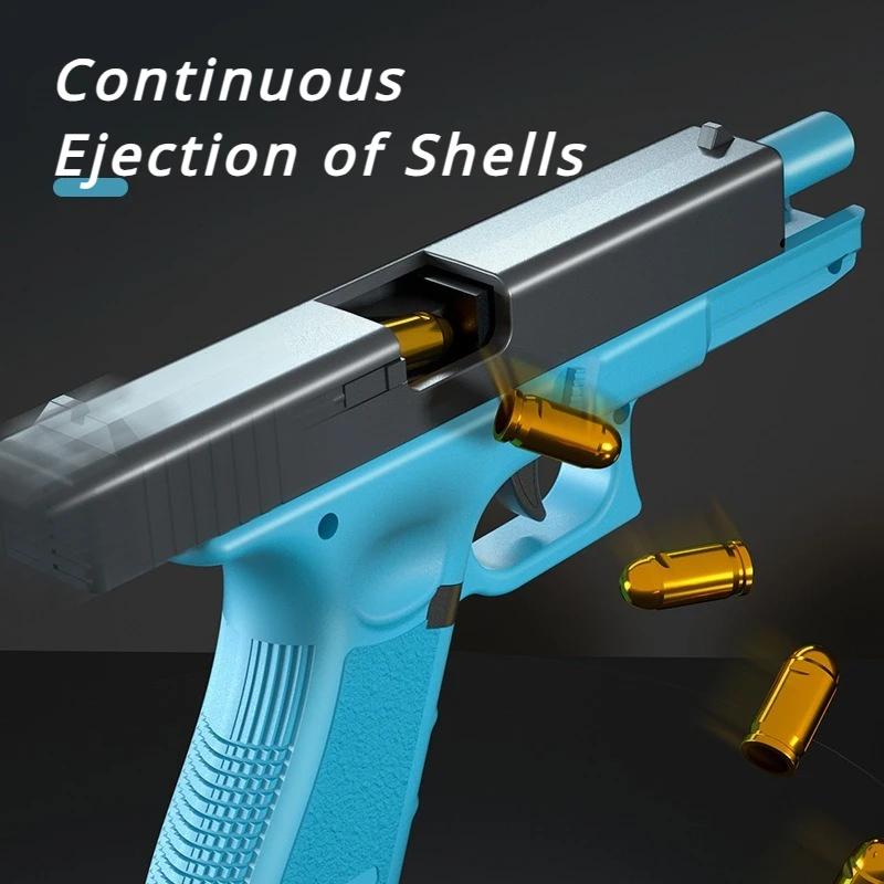 Automatic Shell Ejection Pistol Toy Gun Blaster Model Props For Adults Kids Outdoor Cs Games Interactive Prop Gifts for Boys
