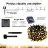 Solar String Light Outdoor Solar Fairy Light 8 Modes Waterproof Xmas Lamp for Garden Patio Home Party Wedding Holiday Tree Decor