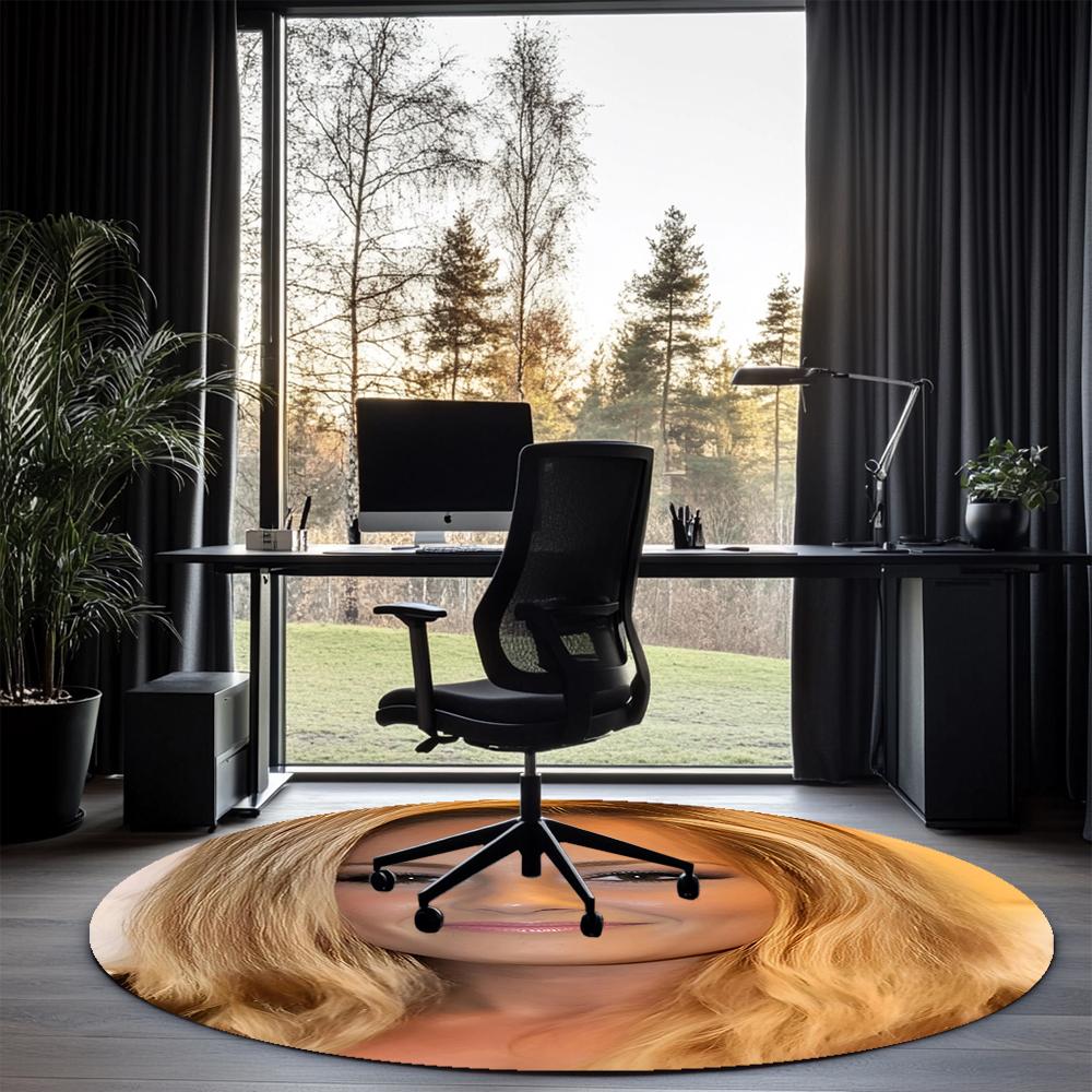 Helene Fischer Printed Round Rug Carpet Chair Rug Area Rug Entryway Doormats,for Office Chair Living Room Bedroom Kitchen Room.
