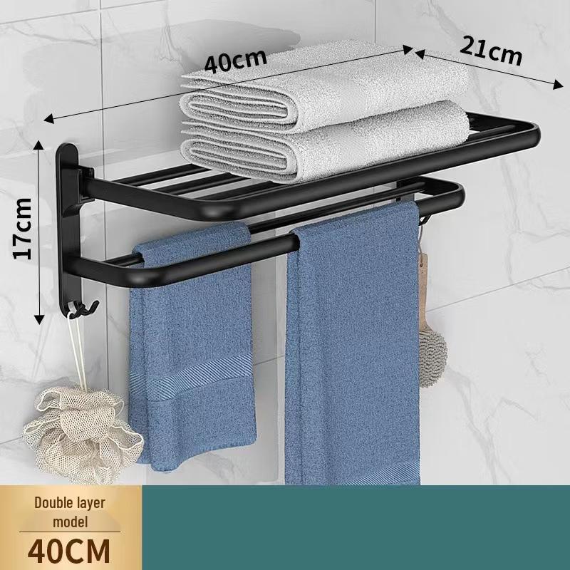 Youshu Space Aluminum Punch-Free Bathroom Towel & Storage Rack