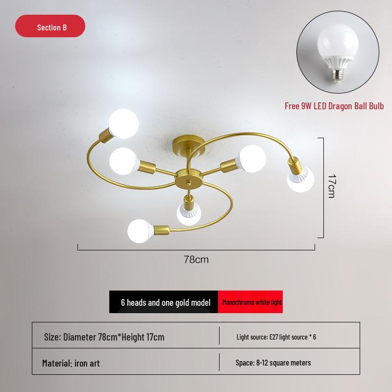 Nordic LED Ceiling Light: Modern Minimalist Design for Bedrooms & Living Rooms