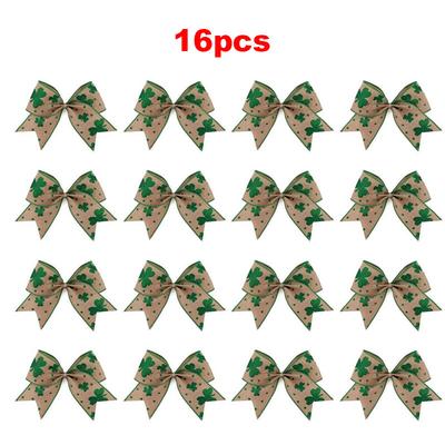 16PCS Cloth Christmas Bow Ties for Wreath and Desktop Use Holiday Decoration Set Suitable for Wall and Table Seasonal Displays