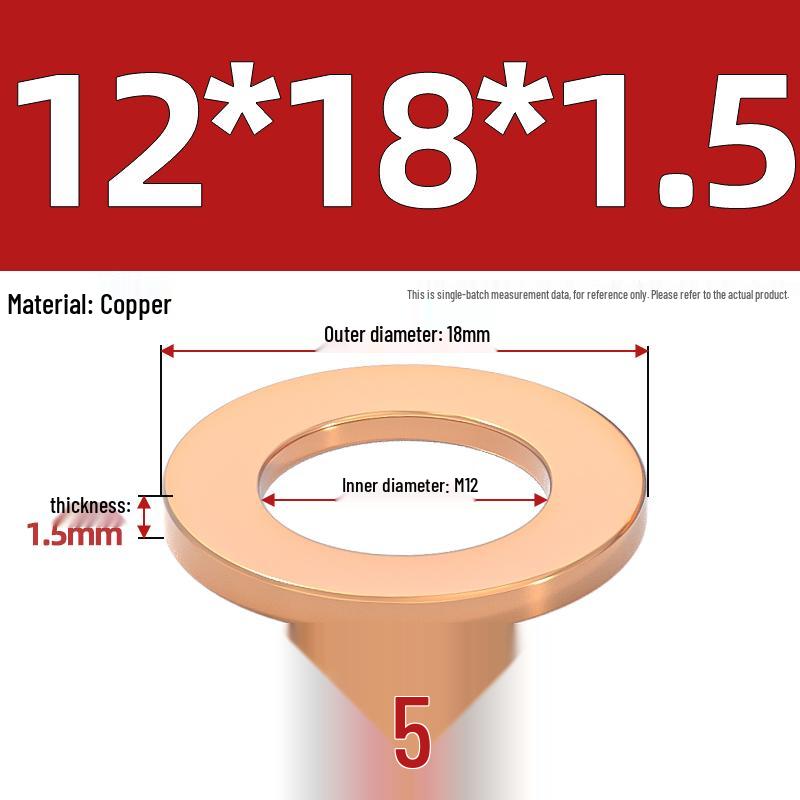 National Standard Red Copper Gasket Seal Ring and Flat Washer M3-M60mm for Marine Instruments
