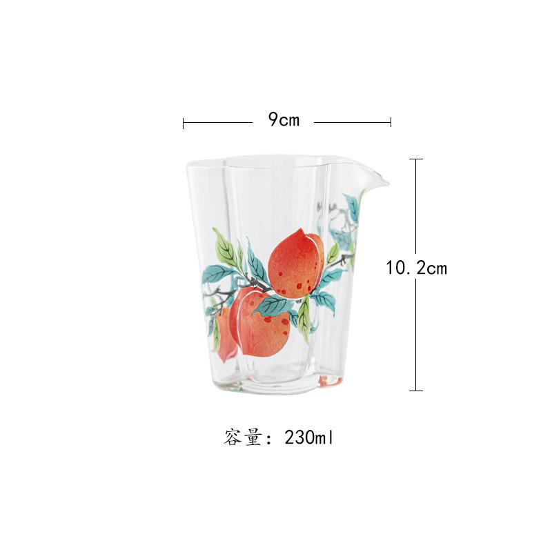 

230ml High Borosilicate Glass Longevity Peach Begonia Tea Pitcher Pour Tea Cha Hai Dispenser Justice Cup Fair Mug Cha Accessorie