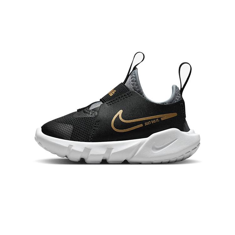 New Nike Flex Runner 2 Anti Slip Wear Resistant Low Top Toddler Shoes Black Infant And Toddler DJ6039-007