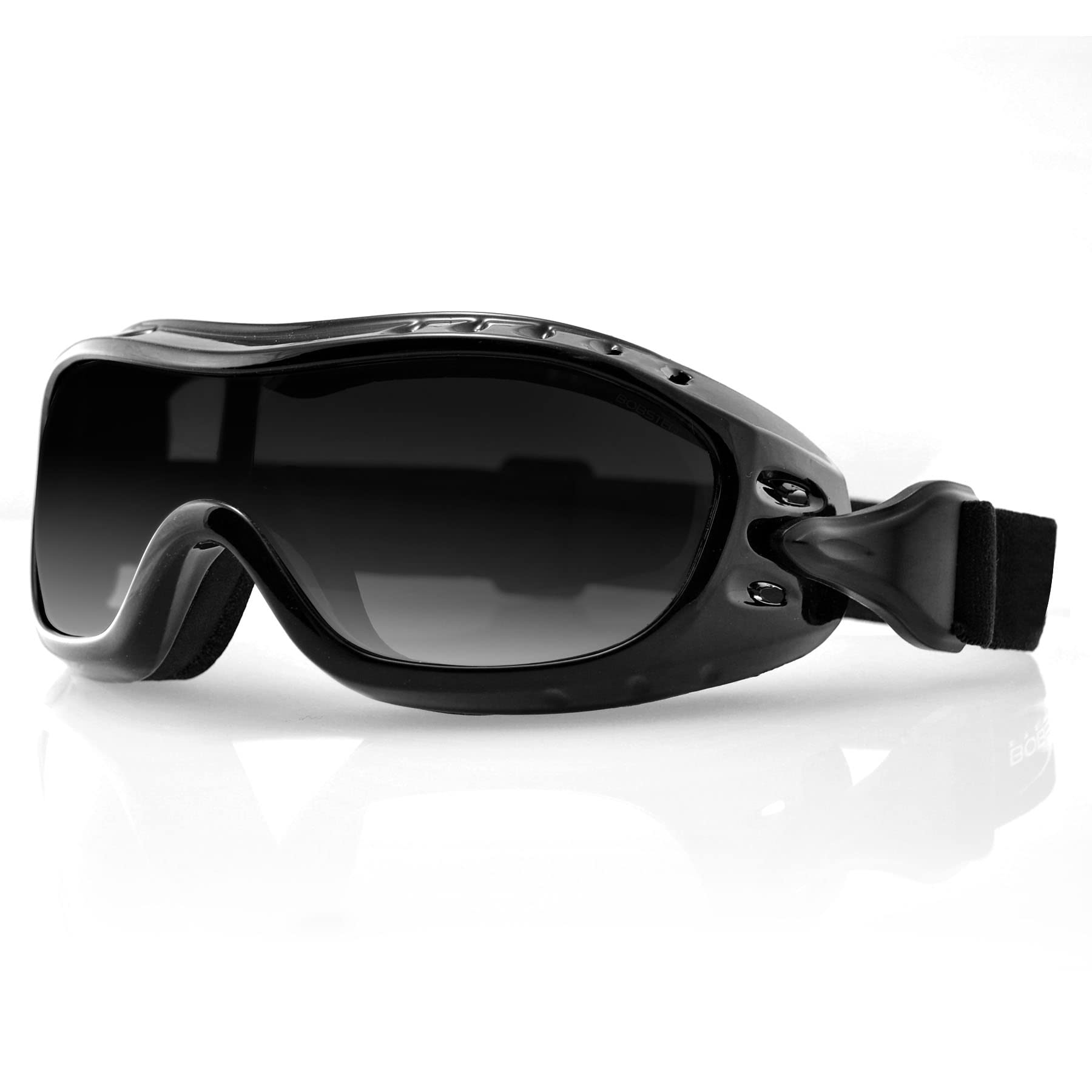 

BOBSTER Night Hawk Black Goggles Smoke Lens Motorcycle UV100% Cut BHAWK01 Light Blocking
