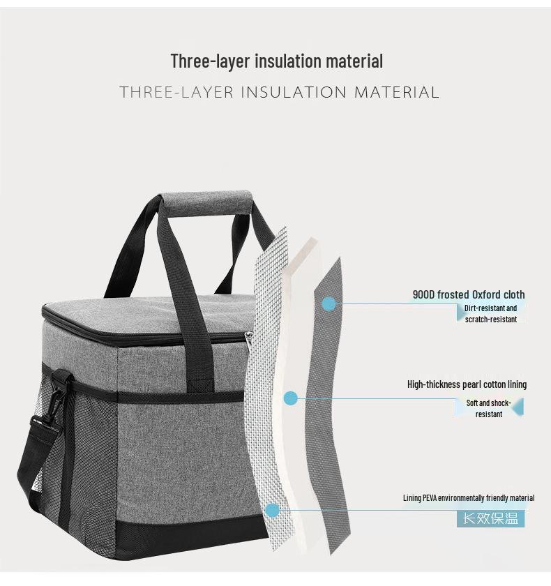 33L Waterproof Oxford Picnic Insulated Bag - Large, Thickened for Outdoor Use