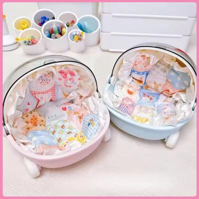 Labubu Baby Stroller Storage Box Doll Decor Space Module Doll Sleep Cradle Cart Dolls Bed Furniture Accessories Gift