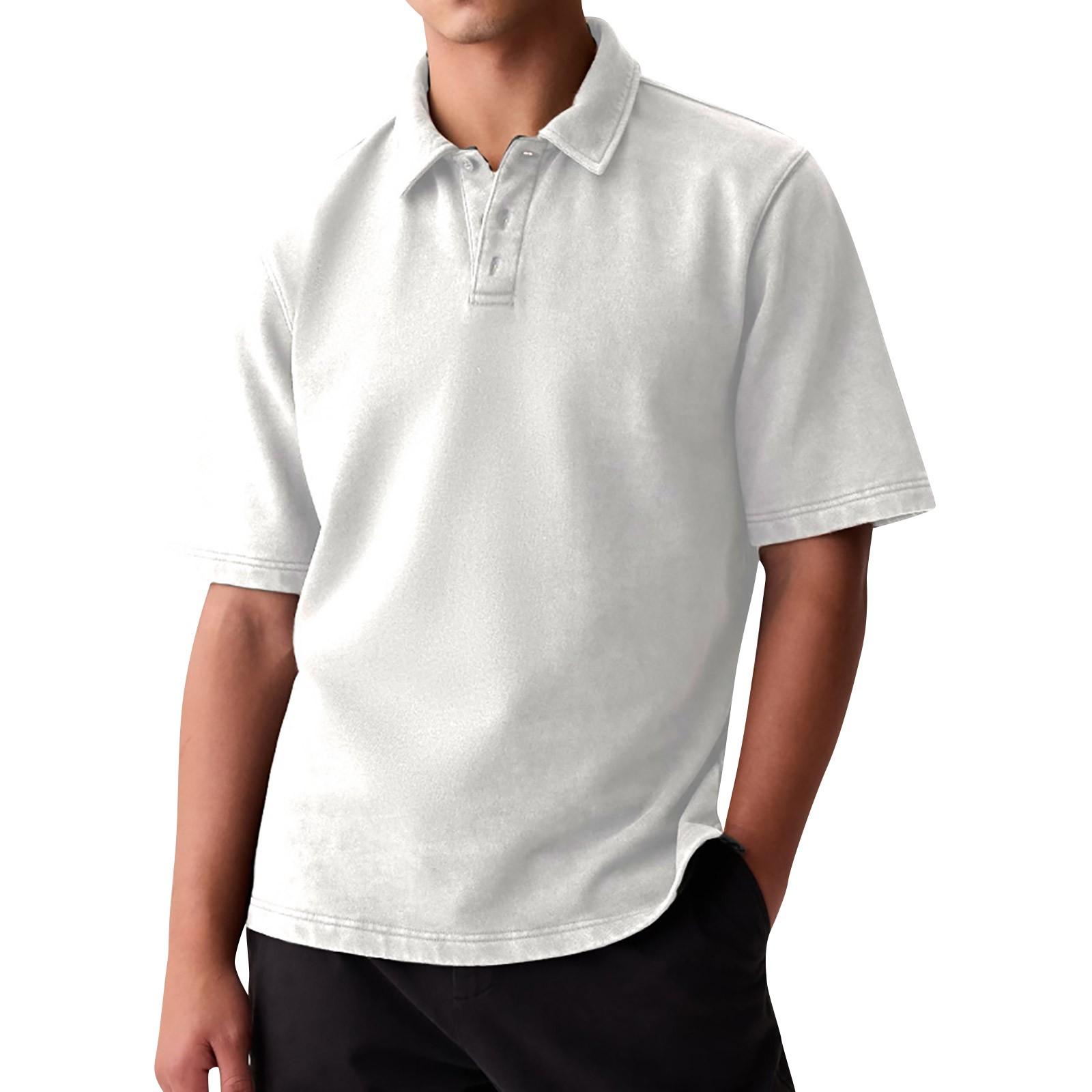 

Мужская летняя дышащая рубашка с короткими рукавами и культурой отдыха XL белый