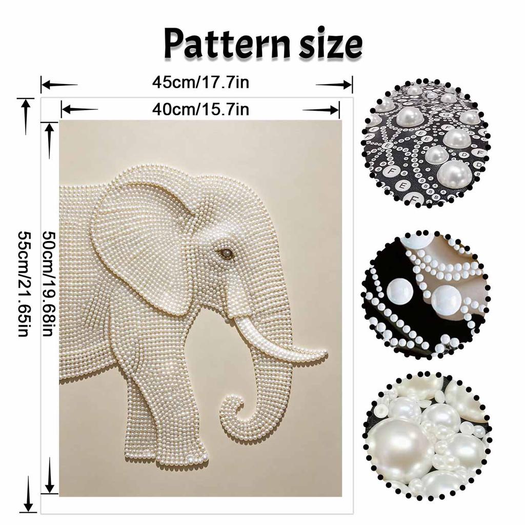 DIY Pearl Embroidery Diamond Painting Kit Majestic Elephant Sparkling Beads Art Craft Handmade Decoration Gift for Home