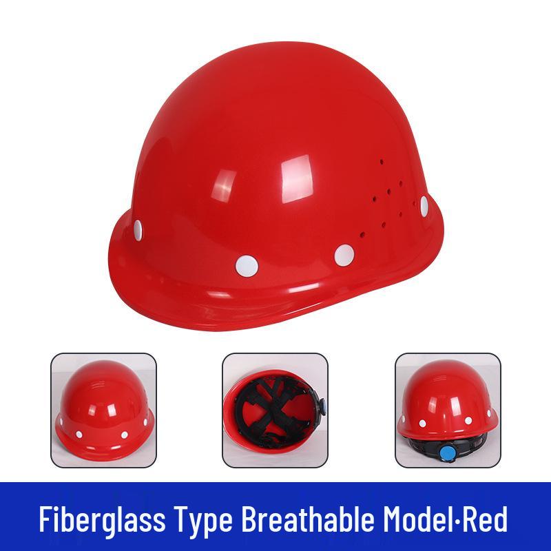 National Standard Thickened Fiberglass Construction Helmet with Logo Printing