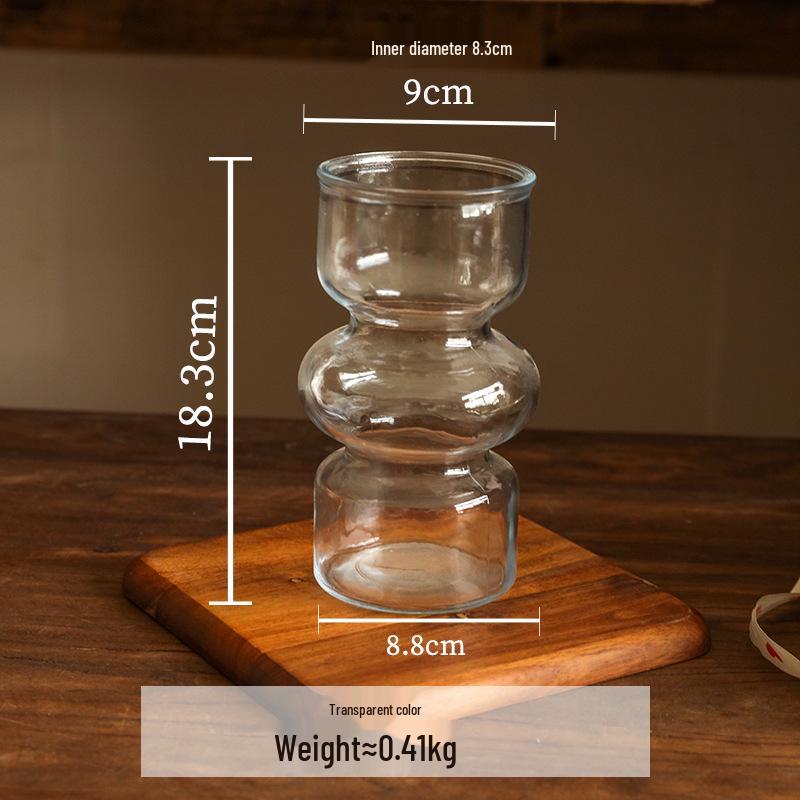 Mid-Century Light Luxury Glass Vase for Hydroponic Floral Arrangements