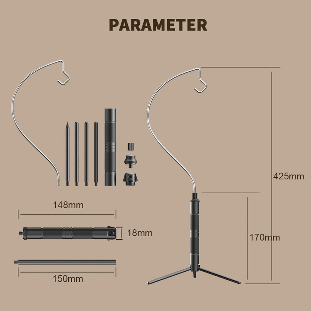 Lightweight Aluminum Alloy Light Holder Detachable Lamp Stand Outdoor Portable Easy To Build Lamp Holder with Tripod Multifunctional Lamp Camera Rack 