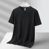 T-shirt a maniche corte in rete per giovani uomini, estiva, ad asciugatura rapida, in seta ghiacciata, sportiva, versatile, a mezza manica