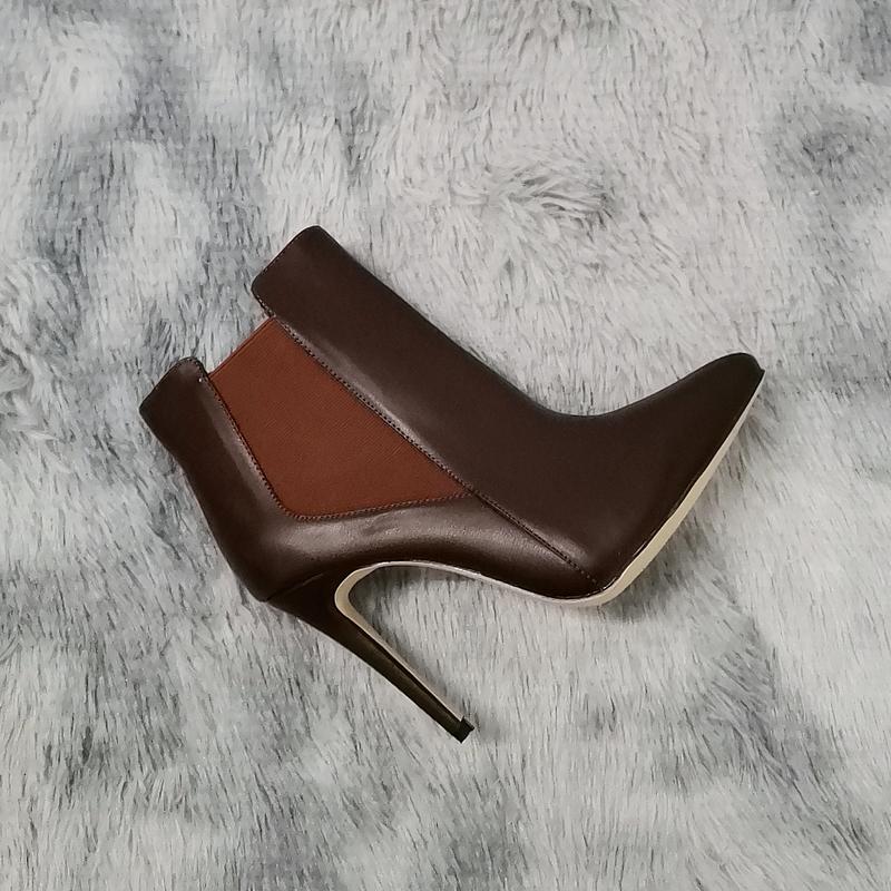 Damen Stiefeletten Winter Warm Zip Spitzschuh Schuhe 11CM High Heels Damenstiefel Kurze Botas Damen Elegante Schuhe Große Größe