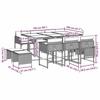 VidaXL Ensemble à Manger de Jardin avec Coussins 11 pcs, Table et Chaises à Dossier Rabattable, Meubles d'Extérieur Patio 3211328