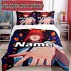 3pcs Duvet Cover Set (1*Duvet Cover + 2*Pillowcase, Without Core), Custom Name Makima Chainsaw Man Pattern Bedding Set, Home Bedroom Decor Gift