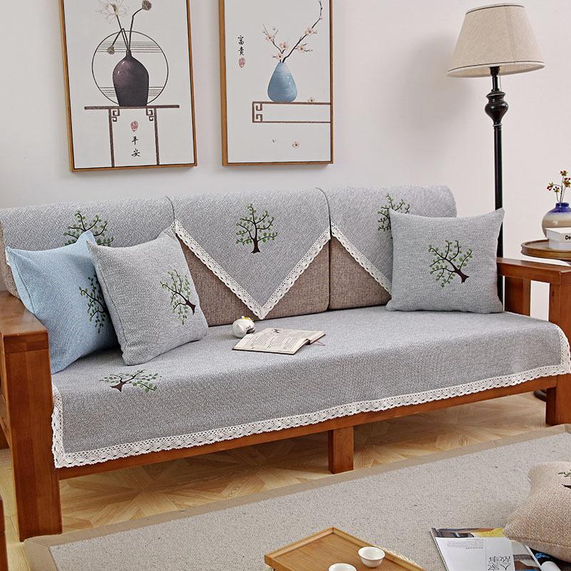Nordic Ethnic Style Fabric, Linen Fabric, Sofa Cushion, Sofa Towel, Sofa Cover, All-Season Universal, Simple and Non Slip Sofa Cover