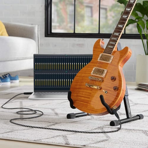 USB Typ-C Gitarrenkabel, 2M Typ-C auf 6,35mm Stecker Adapter für Musikinstrumente, Kompatibel mit iPhone 17/16/15, iPad Pro, iPad Air 5/4, iPad 10, S