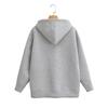 Womens Gray Oversized Hooded Sweatshirt Casual Loose Fit Zip-Up Jacket Streetwear Style