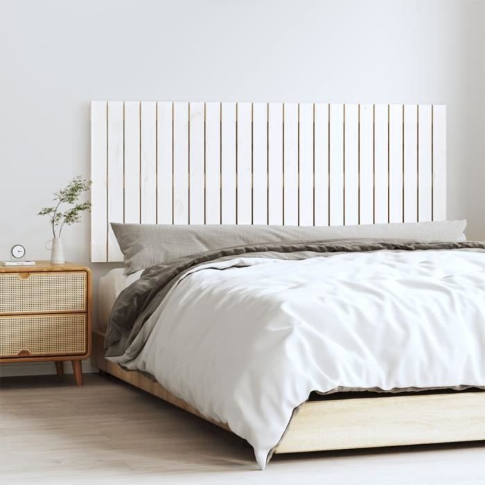 824844 vidaXL Wall-mounted Headboard White 147x3x60 Cm Solid Pine Wood