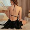 Sex Underwear Velvet Autumn and Winter Sleeveless Sexy Lace Hollow Suspender Couple Flirting Set