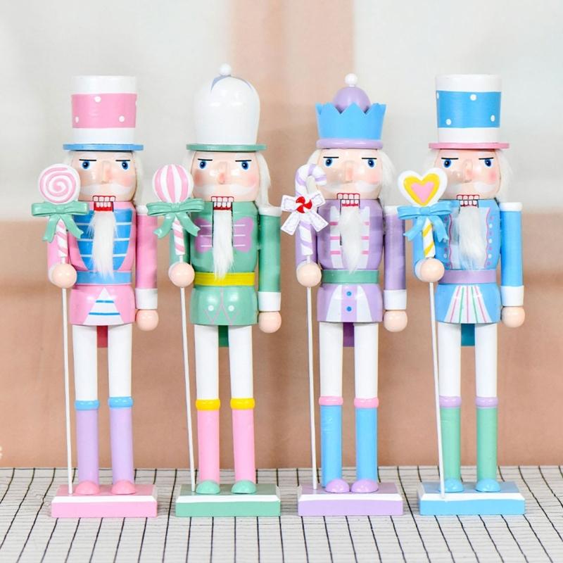 Weihnachts-Nussknacker Ornament Kleiner Holzsoldat Weihnachtsdekorationen Nussknacker Figur Ornament für Tisch Regal