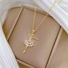 Ballet Dance Full Diamond Light Luxury Temperament Gorgeous Full Diamond Necklace Female Versatile Clavicle Chain Titanium Steel Chain