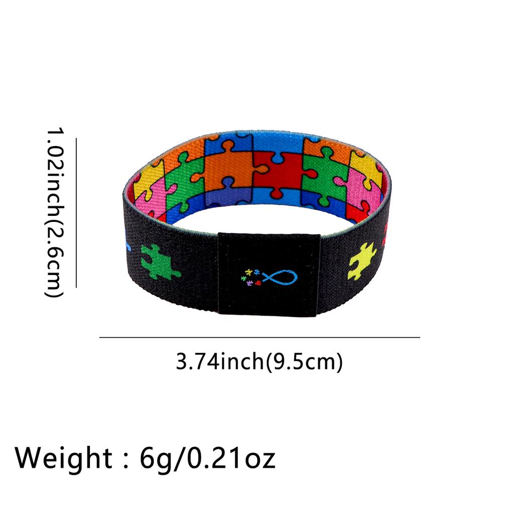 Autism Awareness Puzzle Men Women Stretch Wristband Bracelet Colorful Wide Band Bangles Armband Fashion Accessories Gifts