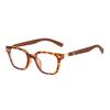 2521 imitation wood anti-blue glasses men's Japan and South Korea large frame square frame high definition reading glasses