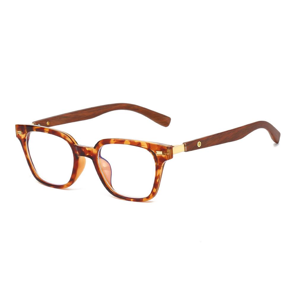 2521 imitation wood anti-blue glasses men's Japan and South Korea large frame square frame high definition reading glasses