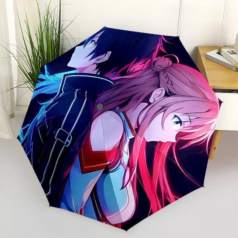 

Anime Couple Yin Yang Symbolism Automatic Opening and Closing, 8 rib Structure Portable Umbrella, Suitable for Men and Women in All Seasons